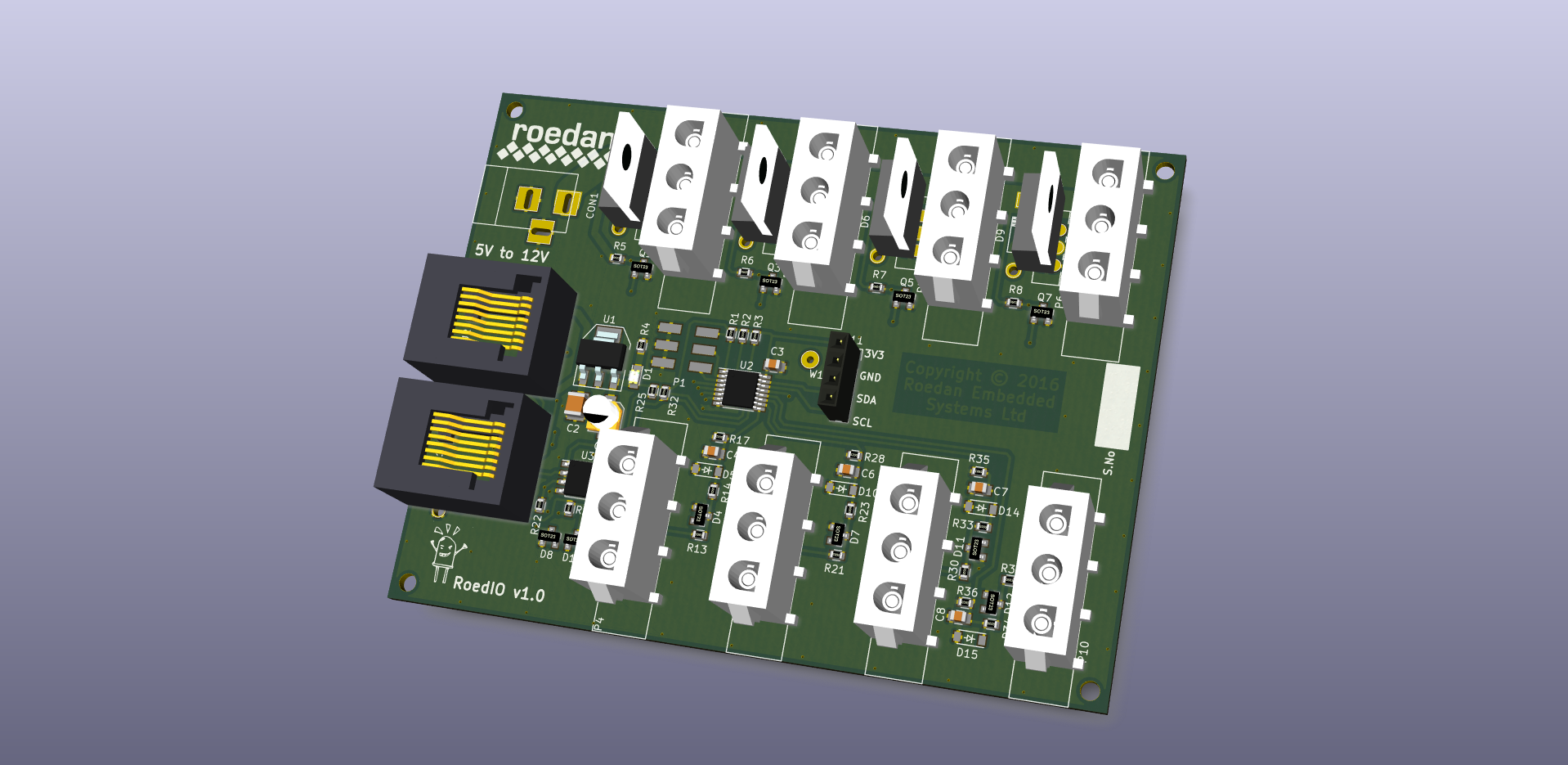 RoedIO an Opensource Input/Output controller board